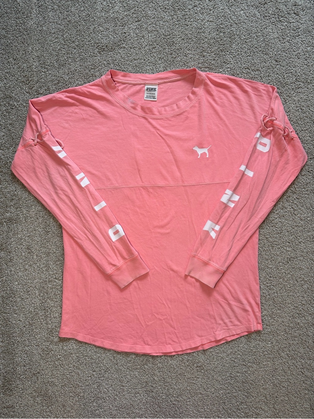 PINK Victoria's Secret Pink Long Sleeve Logo Tee